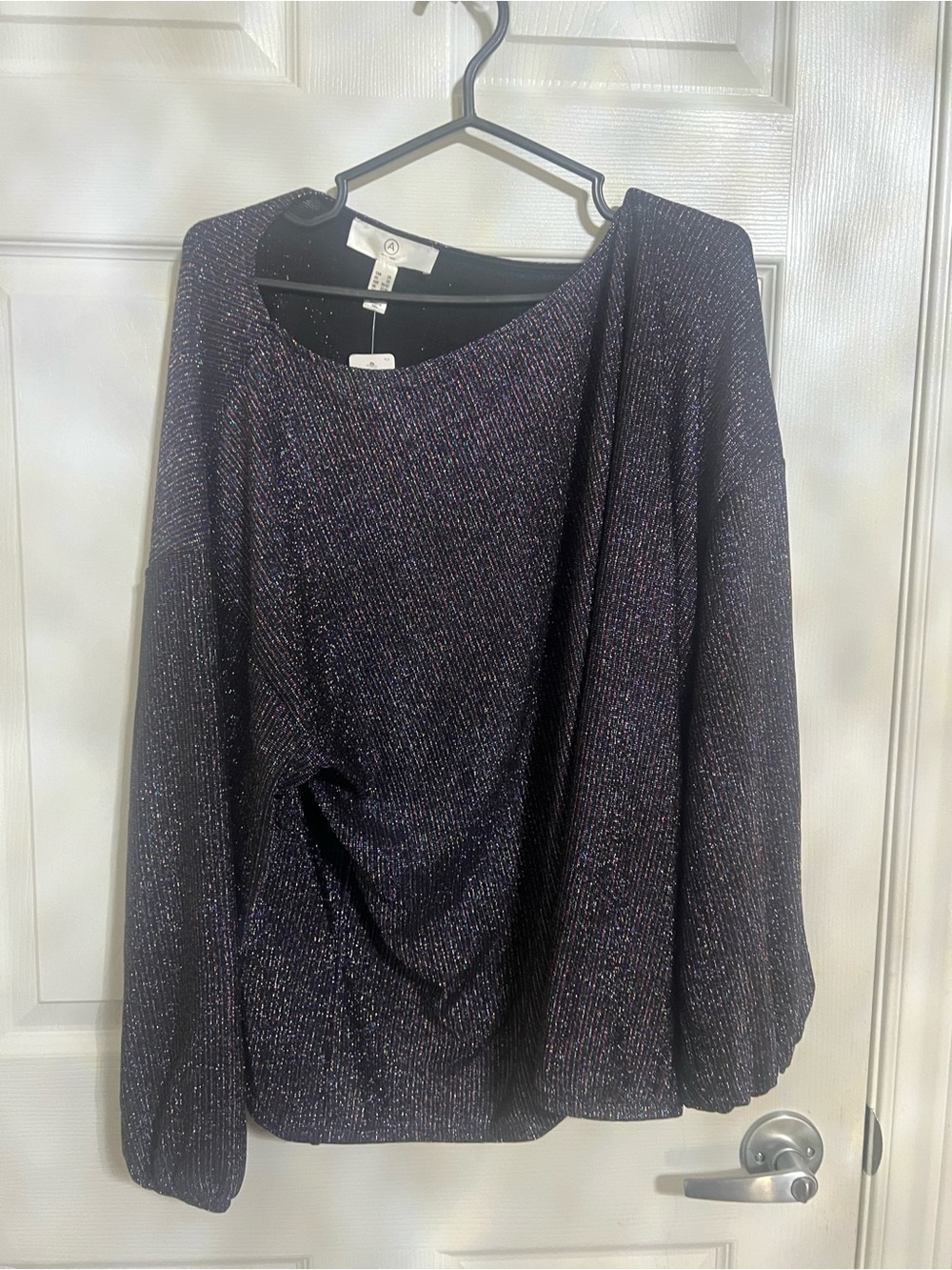 Addition Elle Black multicolour colour shimmery top in size 2X NWT